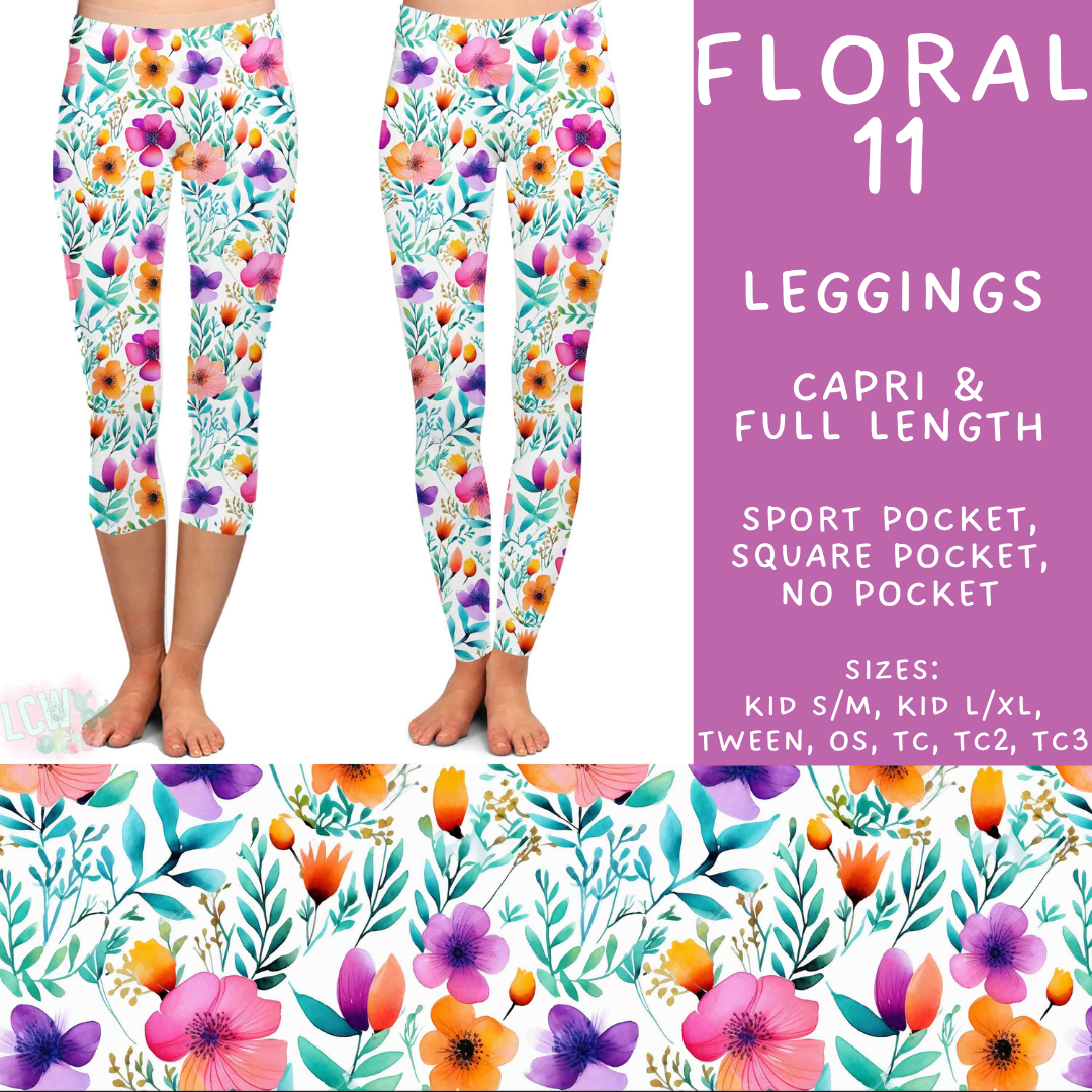 Batch #540 - May Flowers - Closes 6/8 - ETA early August - Floral 11 Full and Capri Length Leggings