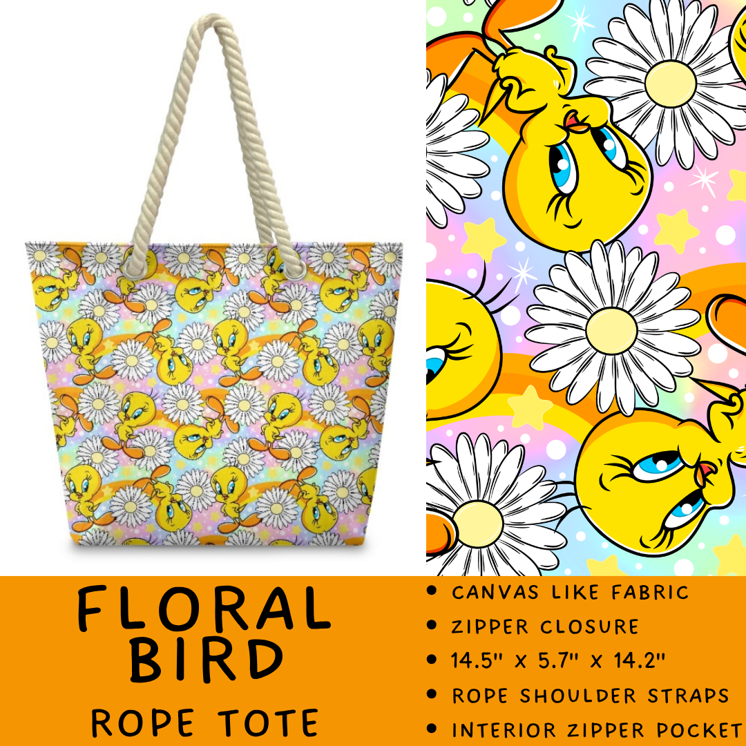 Batch #519 - The Rope Tote 2 - Closes 4/20 - ETA mid June - Floral Bird Rope Tote