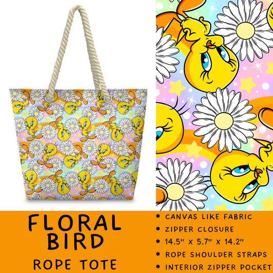 Batch #519 - The Rope Tote 2 - Closes 4/20 - ETA mid June - Floral Bird Rope Tote