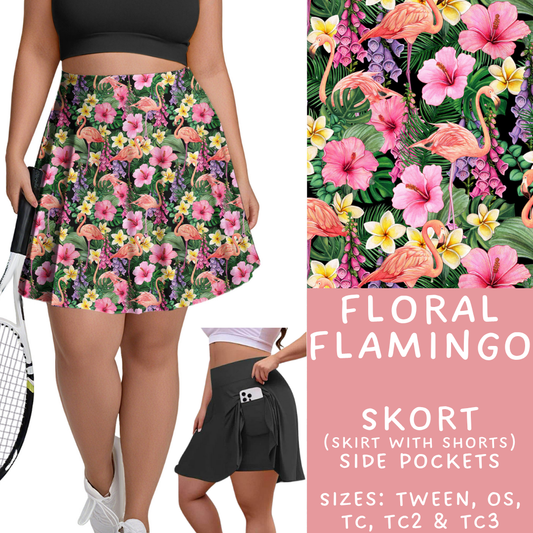 Batch #347 - Fun Run 11 - Closes 5/29 - ETA mid/late July - Floral Flamingo Skort
