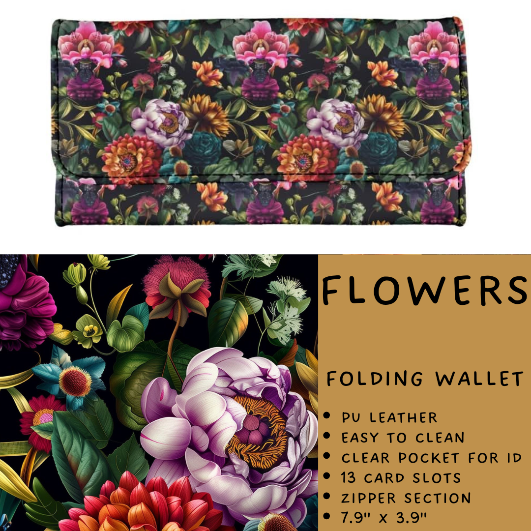 Batch #265 - Card Holders & Foldable Wallets - Closes 1/1 - ETA mid Feb - Flowers Foldable Wallet