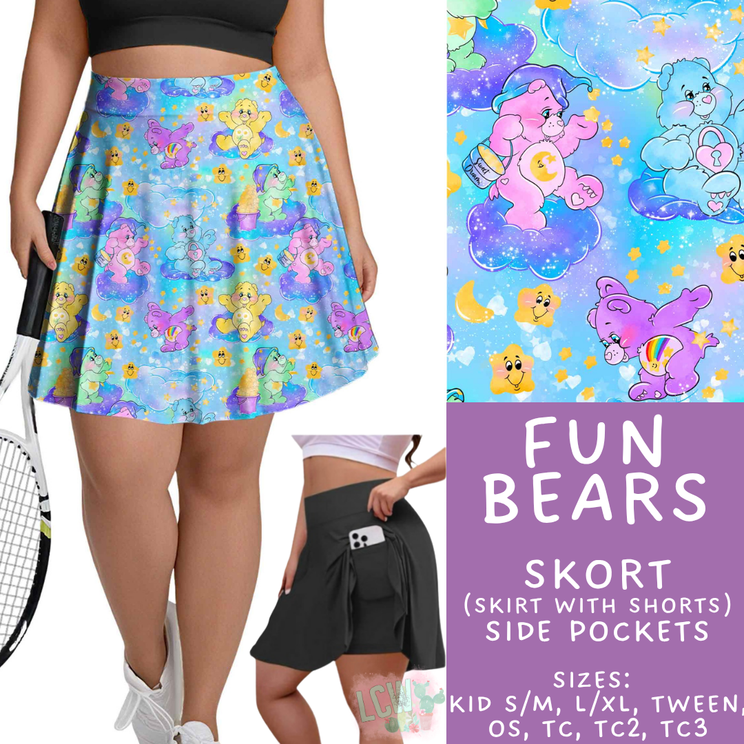 Batch #555 - Cool Characters 7 - Closes 7/13 - ETA mid Sept - Fun Bears Skort