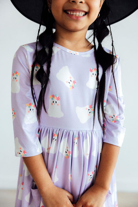 Feeling Fa-boo-lous 3/4 Sleeve Pocket Twirl Dress