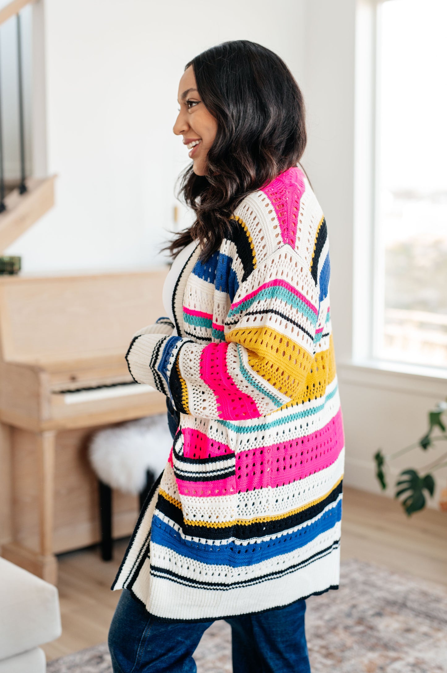 Felt Cute Striped Cardigan