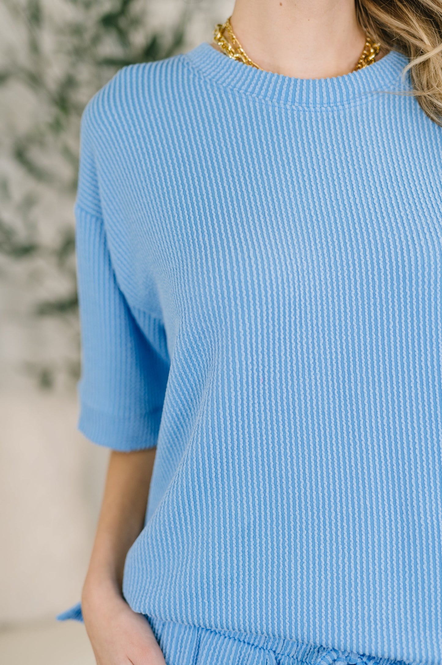 Fight the Feeling Top and Bottom Set in Sky Blue