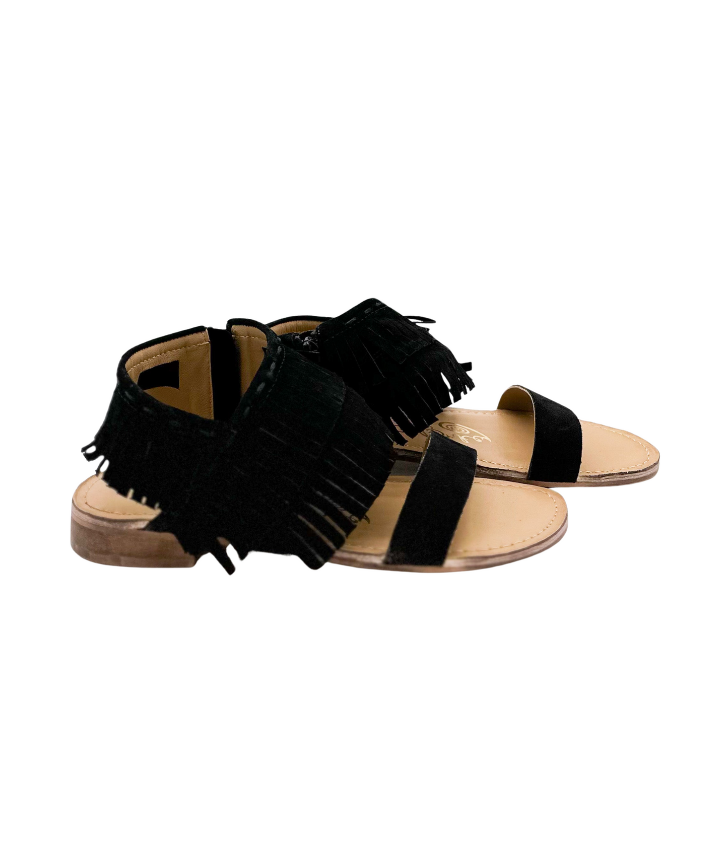 Fringe Star Sandal in Black