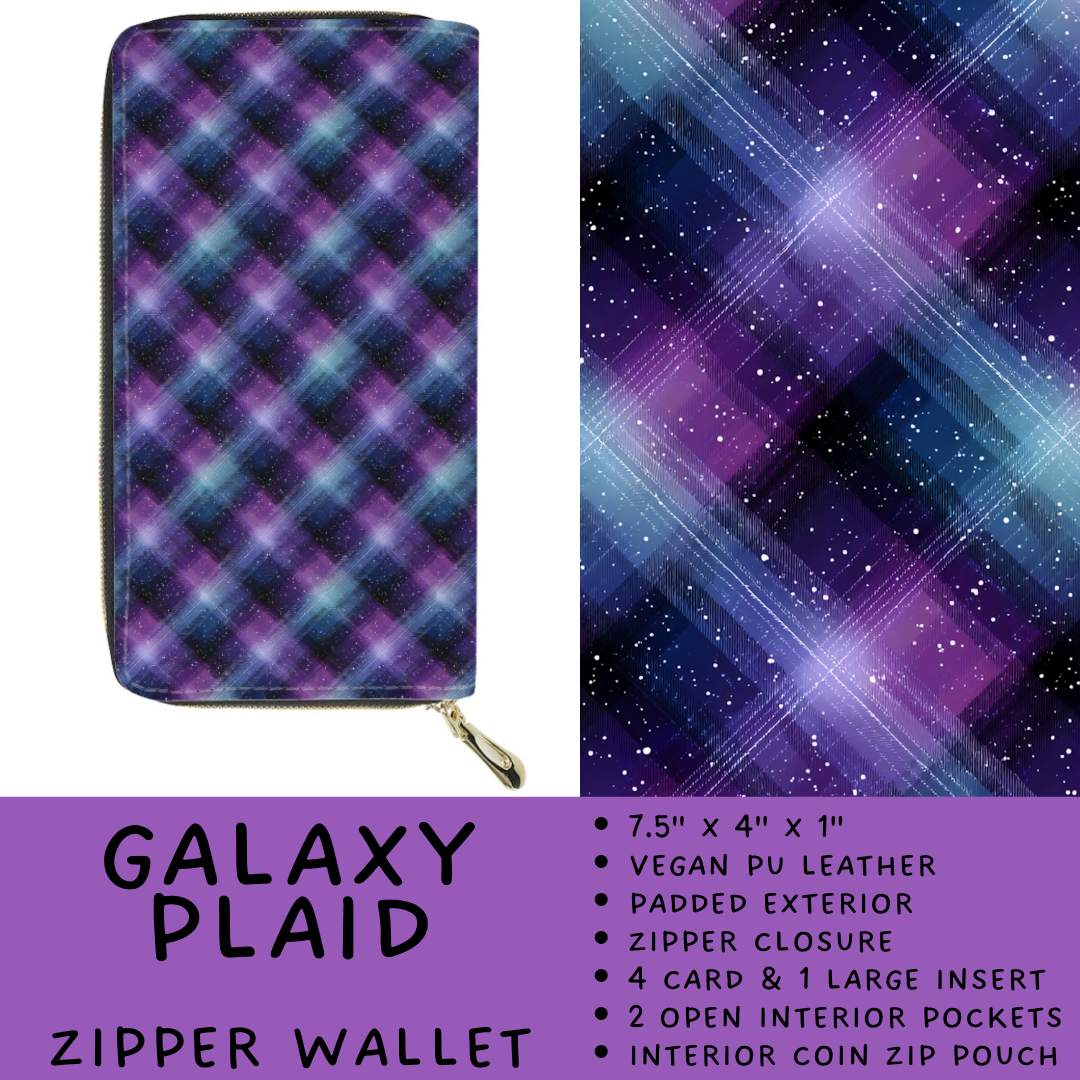Batch #460 - Zip It Collection - Closes 12/5 - ETA late Jan - Galaxy Plaid Zipper Wallet