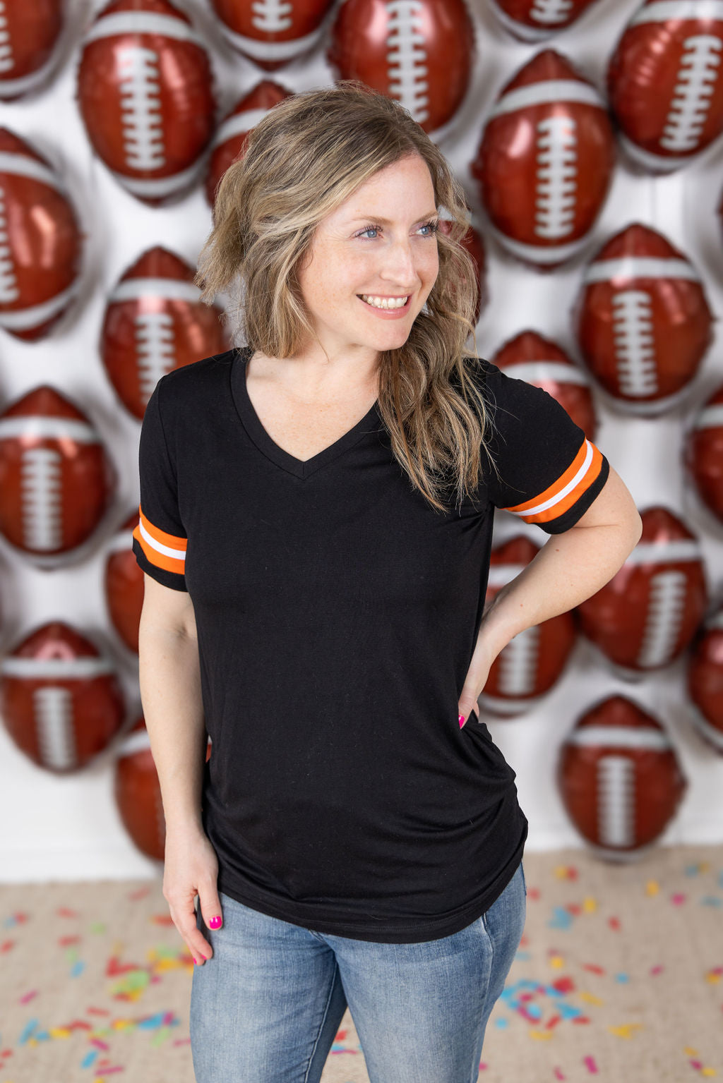 IN STOCK GameDay Tessa Short Sleeve Top - Cincinnati FINAL SALE