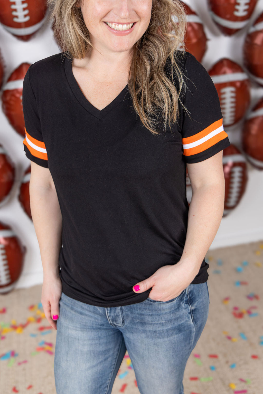 IN STOCK GameDay Tessa Short Sleeve Top - Cincinnati FINAL SALE