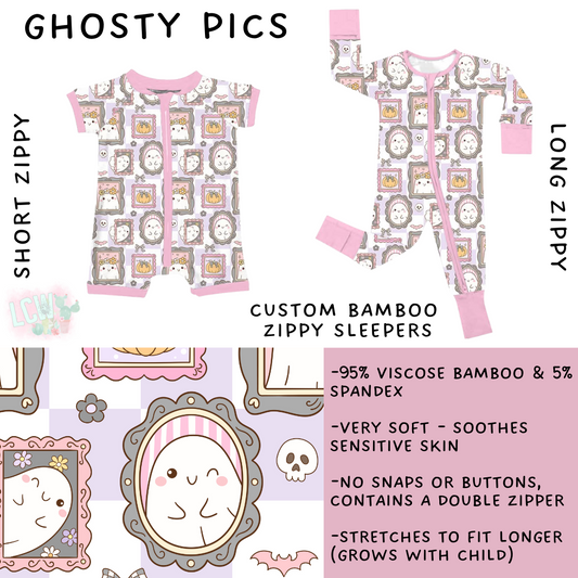 Batch #402 - Little Dreamers HalloFall - Closes 8/27 - ETA mid October - Ghosty Pics Short and Long Zippy Sleeper