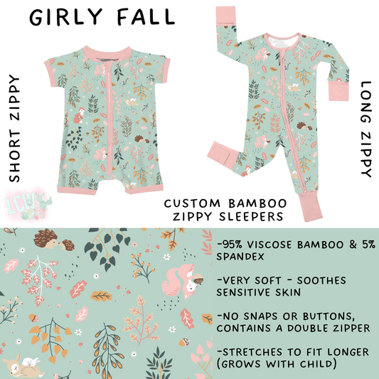 Batch #402 - Little Dreamers HalloFall - Closes 8/27 - ETA mid October - Girly Fall Short and Long Zippy Sleeper