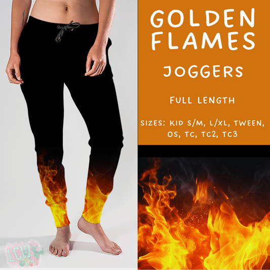 Ready To Ship - Golden Flames Joggers - OS