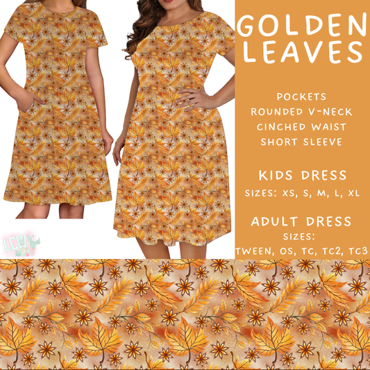 Batch #403 - Hello Fall 2 - Closes 8/28 - ETA mid October - Golden Leaves Womens & Girls Dresses