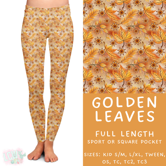 Batch #403 - Hello Fall 2 - Closes 8/28 - ETA mid October - Golden Leaves Full Length Leggings