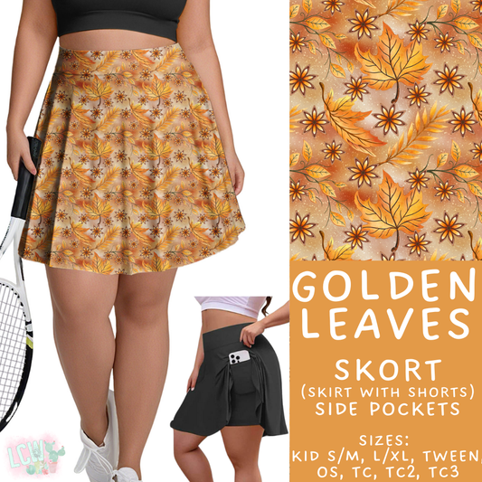 Batch #403 - Hello Fall 2 - Closes 8/28 - ETA mid October - Golden Leaves Skort