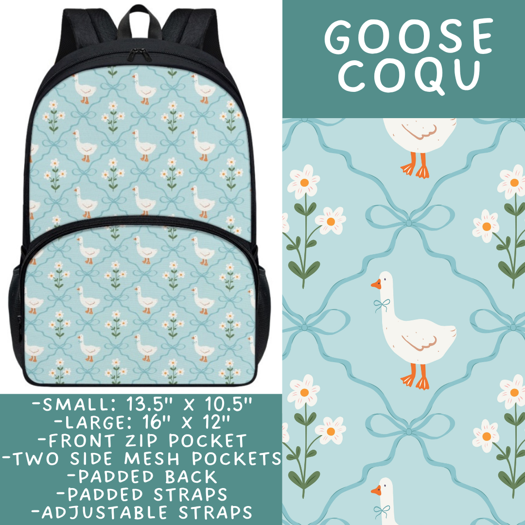 Batch #545 - Back to School 3 - Closes 6/19 - ETA early/mid August - Goose Coqu Backpacks