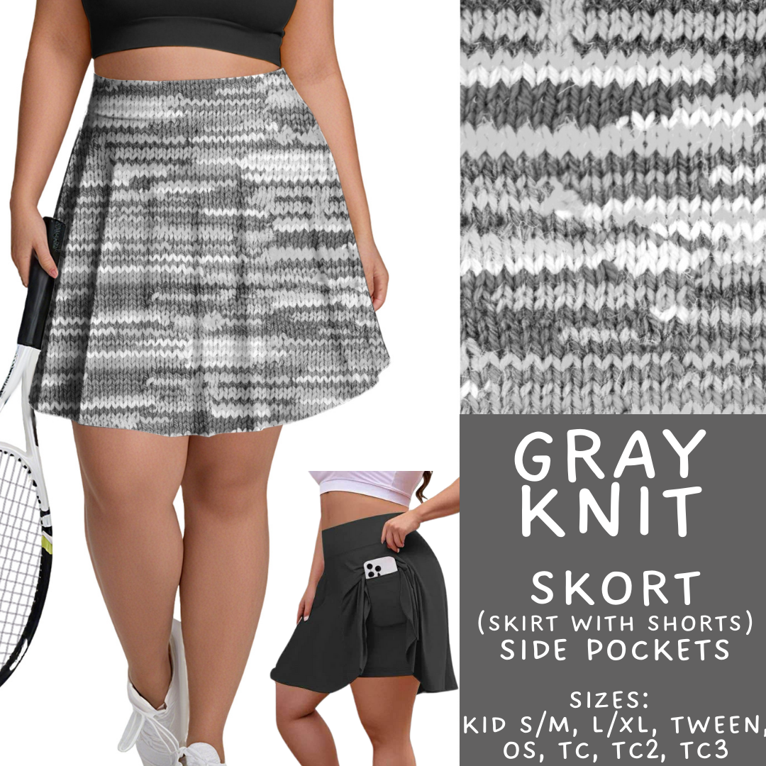 Batch #461 - October Request Run - Closes 12/9 - ETA late Jan - Gray Knit Skort