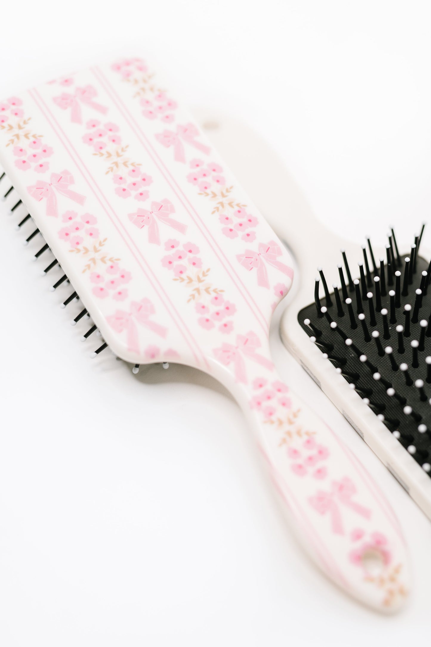 Girly Girl Bow and Floral Hair Brush