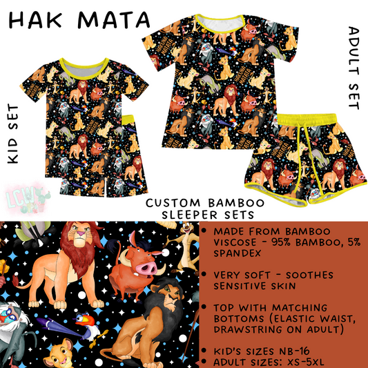 Ready To Ship - Hak Mata Kid's Bamboo Short Sleeper Set - 4T, 5T & 6T