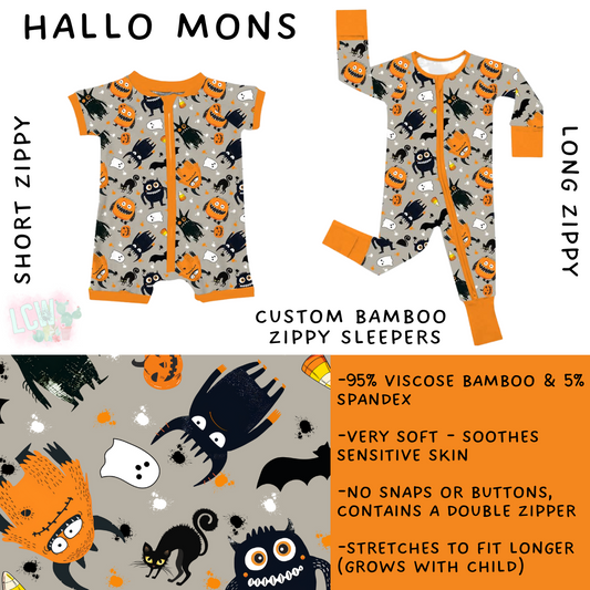 Batch #402 - Little Dreamers HalloFall - Closes 8/27 - ETA mid October - Hallo Mons Short and Long Zippy Sleeper