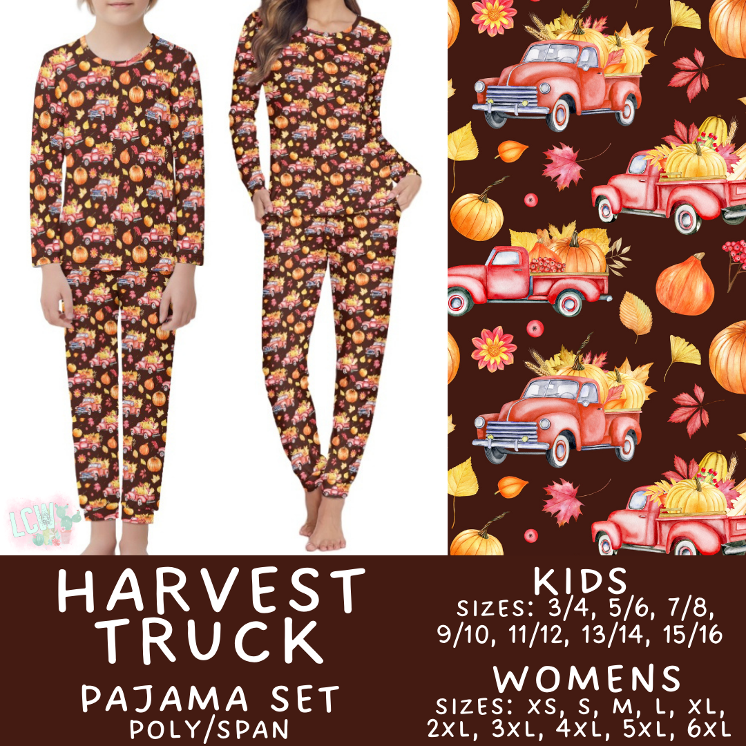 Batch #406 - Fall Family Pajamas - Closes 9/3 - ETA mid/late October - Harvest Truck Women's & Kid's Pajama Set