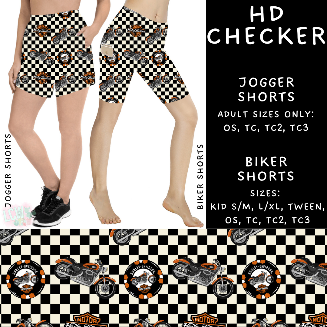 Batch #370 - Fun Run 12 - Closes 7/8 - ETA early Sept - HD Checker Biker & Jogger Shorts