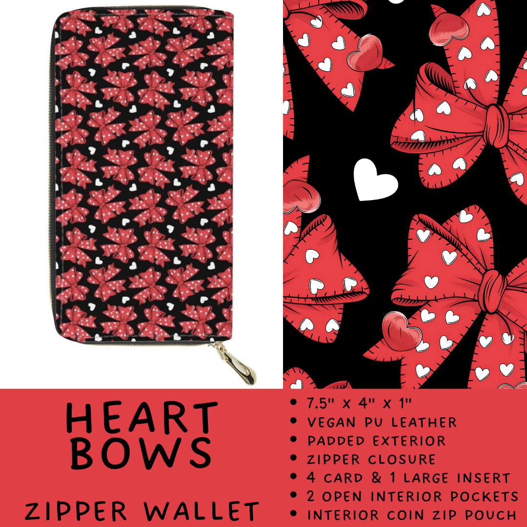 Batch #460 - Zip It Collection - Closes 12/5 - ETA late Jan - Heart Bows Zipper Wallet