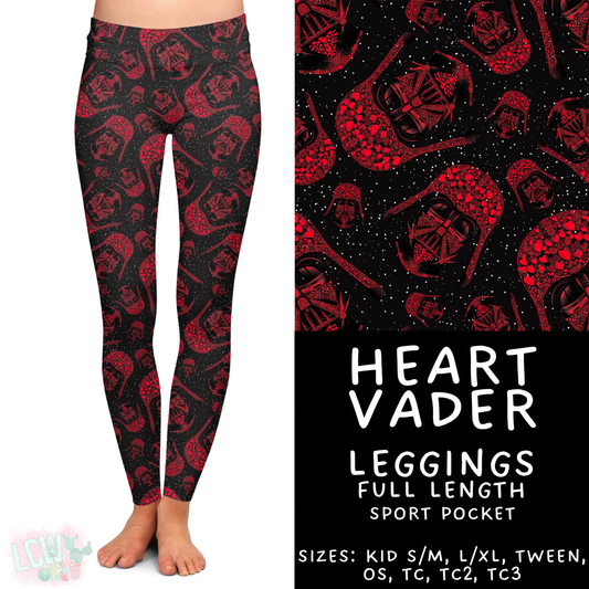 Batch #457 - Magical Character Love Collection - Closes 12/1 - ETA mid Jan - Heart Vader Full Length Leggings