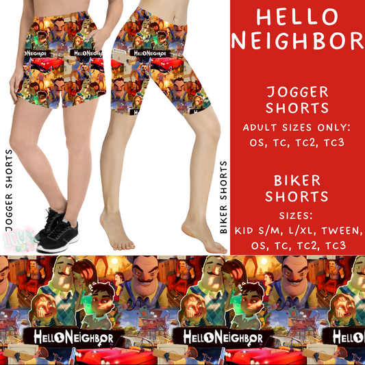 Batch #370 - Fun Run 12 - Closes 7/8 - ETA early Sept - Hello Neighbor Biker & Jogger Shorts