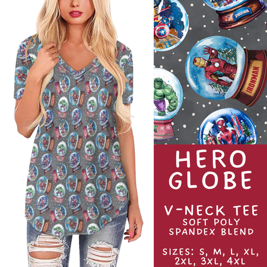 Batch #432 - Winter Globes - Closes 10/17 - ETA early December - Hero Globe V-Neck Tee