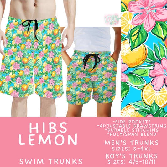 Batch #543 - Pool Party 2 - Closes 6/15 - ETA early/mid August - Hibs Lemon Boys' & Men's Swim Trunks
