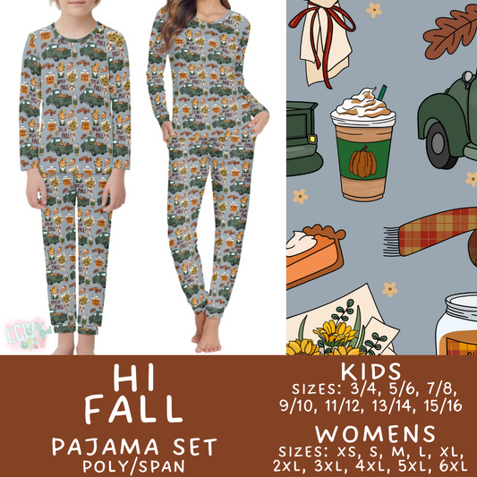 Batch #406 - Fall Family Pajamas - Closes 9/3 - ETA mid/late October - Hi Fall Women's & Kid's Pajama Set