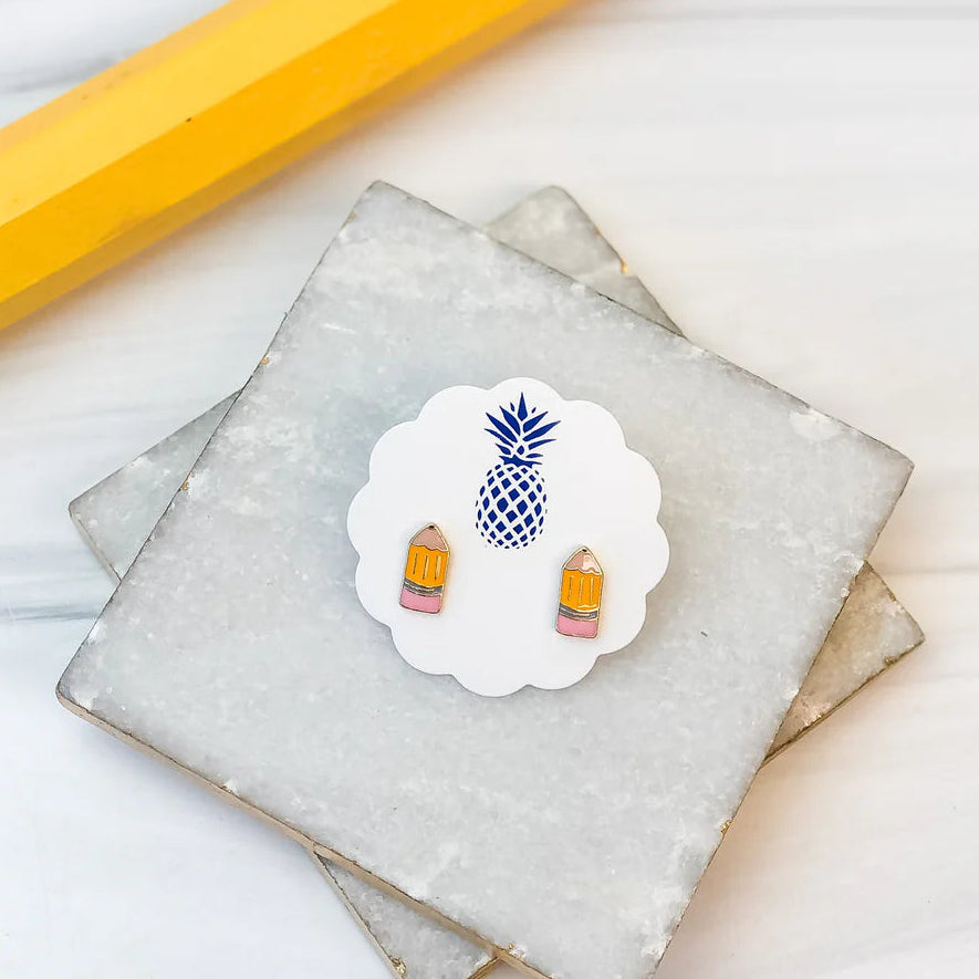 School Pencil Stud Earrings