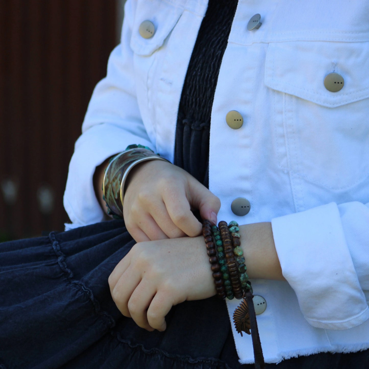 Wood Beaded Stretch Jewelry Junkie Bracelet
