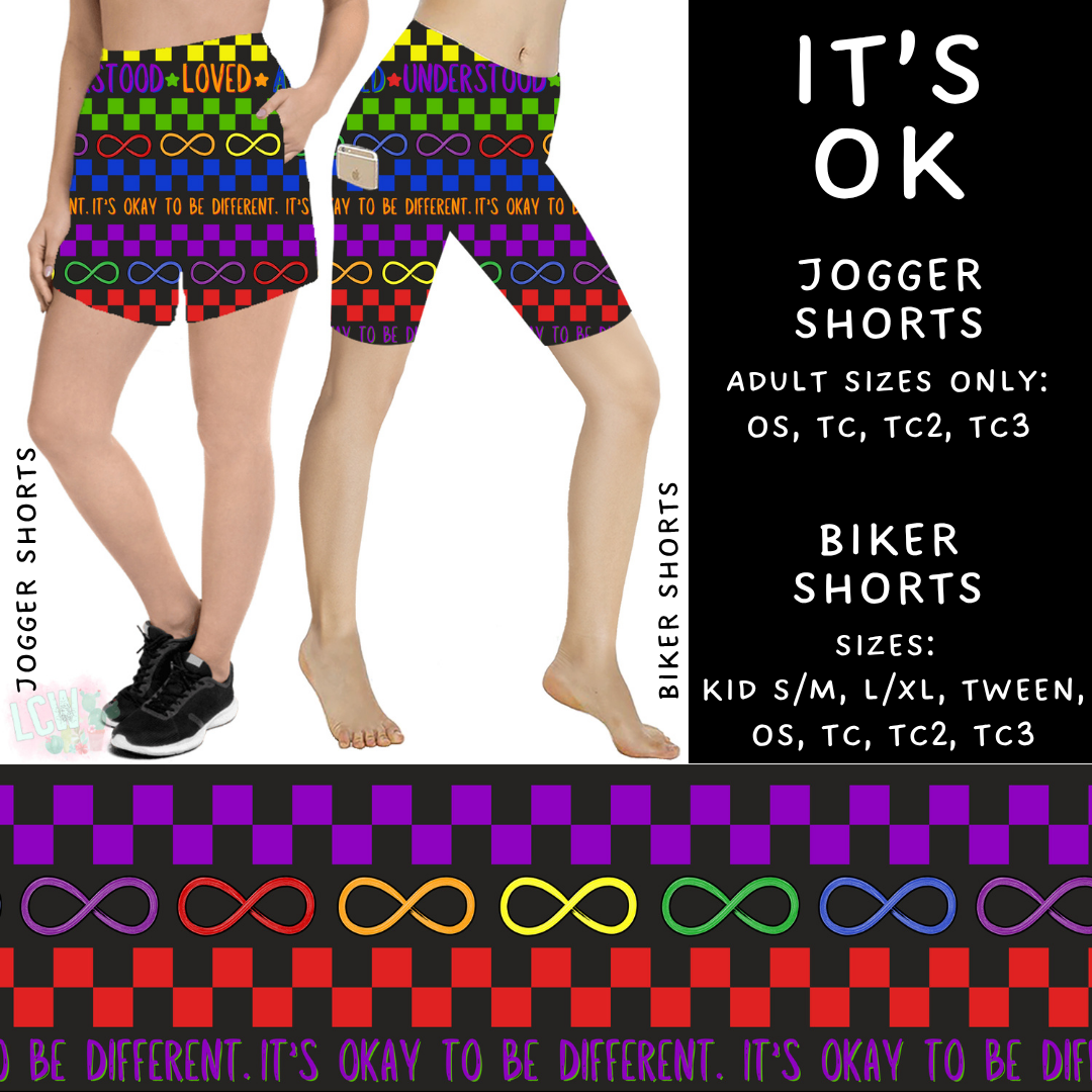 Batch #370 - Fun Run 12 - Closes 7/8 - ETA early Sept - It's Ok Biker & Jogger Shorts