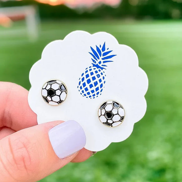 Soccer Ball Stud Earrings