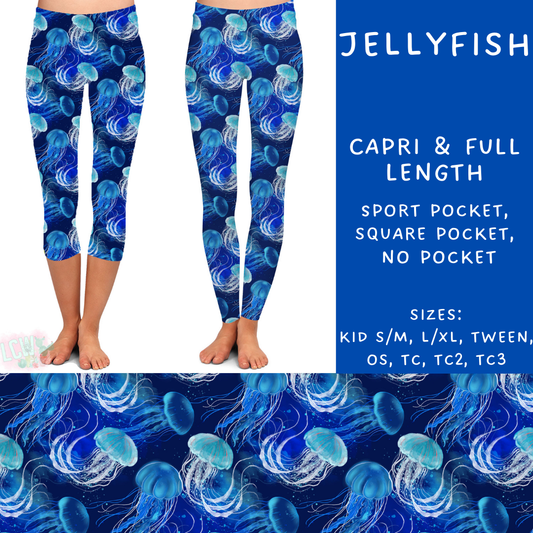 Ready to Ship - Jellyfish Full Length Leggings - Square Pocket OS