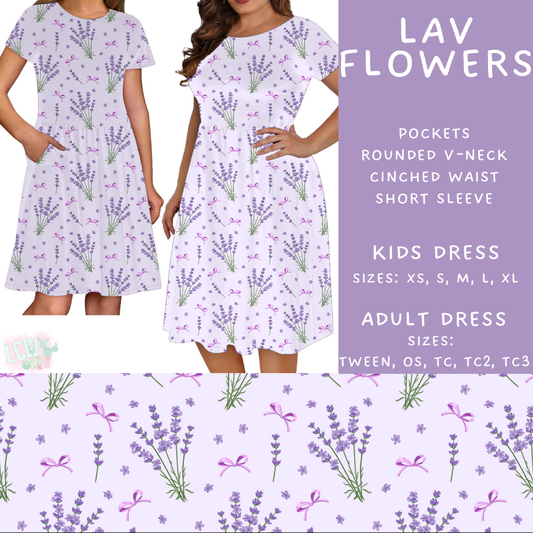 Batch #408 - Fun Run 14 - Closes 9/5 - ETA mid/late October - Lav Flowers Womens & Girls Dresses