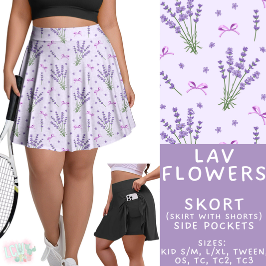 Batch #408 - Fun Run 14 - Closes 9/5 - ETA mid/late October - Lav Flowers Skort