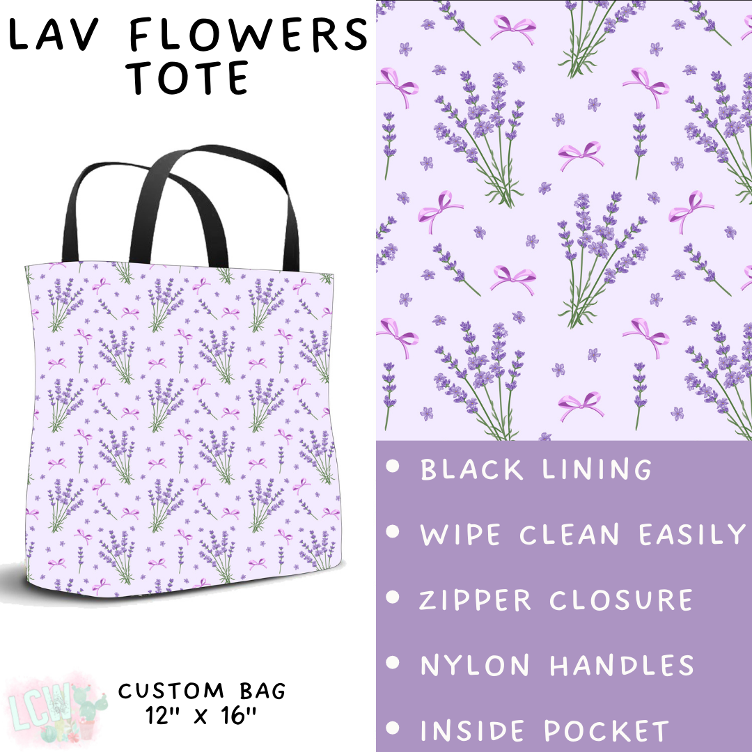 Batch #408 - Fun Run 14 - Closes 9/5 - ETA mid/late October - Lav Flowers Tote