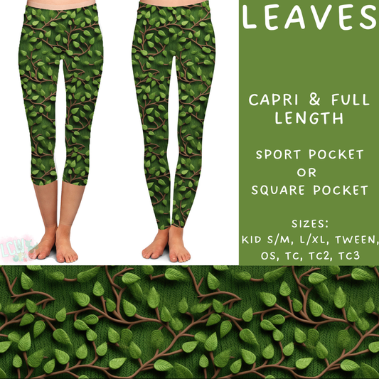 Ready To Ship - Leaves Full Length Leggings - TC
