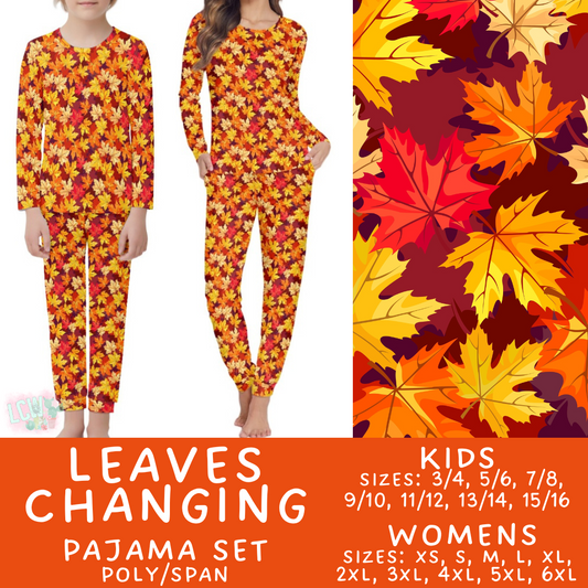 Batch #406 - Fall Family Pajamas - Closes 9/3 - ETA mid/late October - Leaves Changing Women's & Kid's Pajama Set