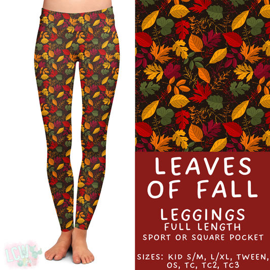 Batch #407 - Fall Fun 2 - Closes 9/4 - ETA mid/late October - Leaves of Fall Full Length Leggings