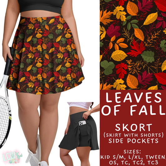 Batch #407 - Fall Fun 2 - Closes 9/4 - ETA mid/late October - Leaves of Fall Skort