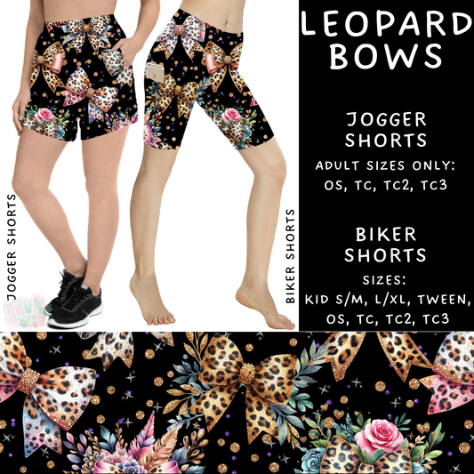 Batch #347 - Fun Run 11 - Closes 5/29 - ETA mid/late July - Leopard Bows Biker & Jogger Shorts