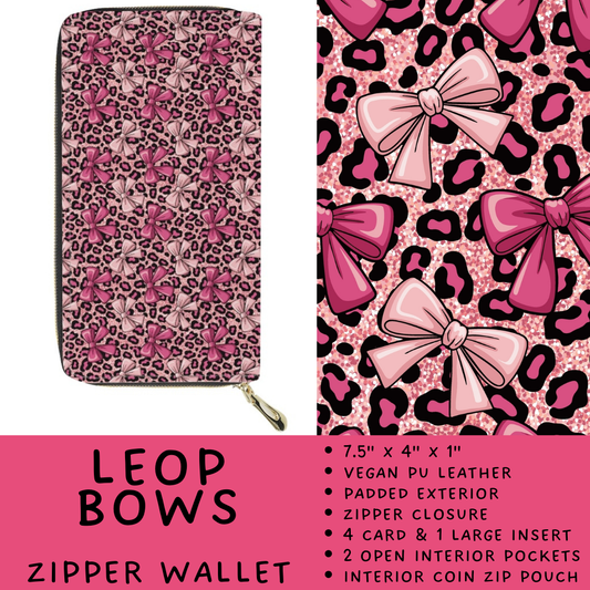 Batch #460 - Zip It Collection - Closes 12/5 - ETA late Jan - Leop Bows Zipper Wallet