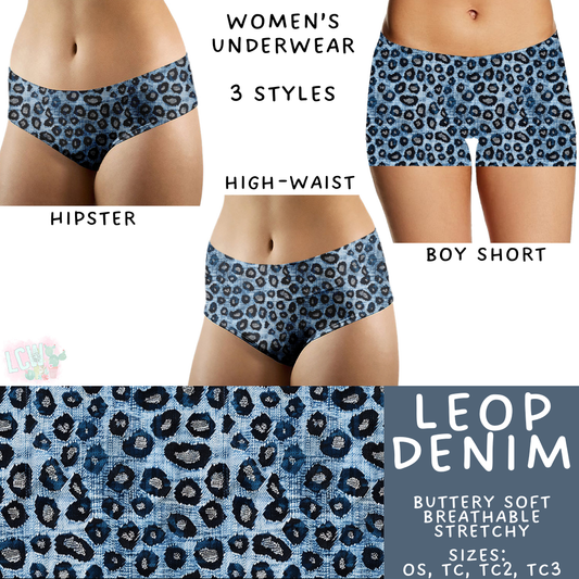 Ready to Ship Leop Denim Women's Underwear - TC Boy Shorts