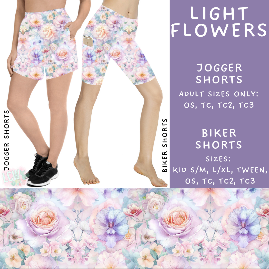 Ready to Ship - Light Flowers Jogger Shorts - TC2