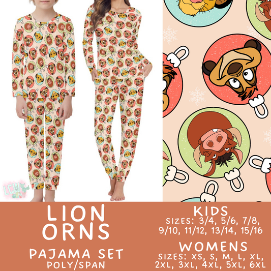 Batch #430 - Magical Christmas Family Pajamas - Closes 10/15 - ETA late Nov - Lion Orns Women's & Kid's Pajama Set