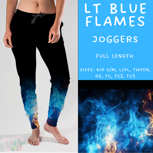 Ready To Ship - Lt Blue Flames Joggers